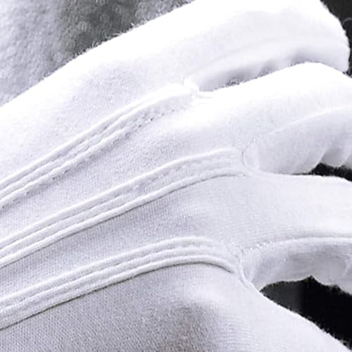 Morain Gants blancs pour adultes pour cérémonie, école, garçons et filles, gants élastiques blancs pour robe, étiquette, performance sur scène, respirants, multicolore, L – vue 6
