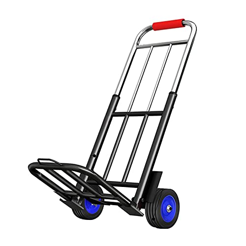 Carretilla plegable portátil de acero con ruedas sólidas miniatura 1