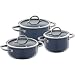 Produktbild WMF Fusiontec Inspire Topfset Induktion 3-teilig, Kochtopf Set mit Glasdeckel, Induktions Töpfe Set, High-Tech Keramik, kratzfest, unbeschichtet, ohne Skalierung, dunkelblau, Made in Germany