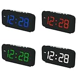 Reloj digital LED, reloj despertador de pantalla de 1.8 pulgadas, reloj de escritorio con alarma personalizable, blanco (verde)