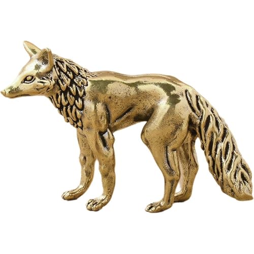 ミニキツネ ヴィンテージ キツネ 真鍮キツネ 置物 動物 フィギュア 彫刻 金属像 装飾品