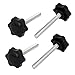 Aexit M8x70mm Male Knobs & Hand Wheels Thread 37mm Dia Plastic Star Head Screw On Clamping Star Knobs Knobs 4pcs
