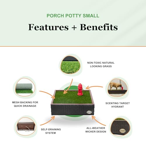 Image of Porch Potty Dog Potty Turf, Small 26x50x7, Without Sprinkler System | Reusable Artificial Grass Pad, Washable Mat with Mesh Backing, Fast Drainage Design, Quick-Drying Surface, Pet Potty Training