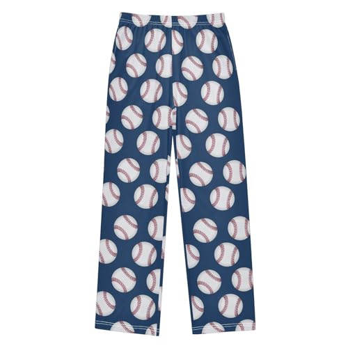 Cute Blue Baseball Pattern Lounge Pajama Pants