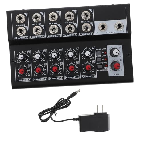 FUNOMOCYA Microphone Mixer Portable Audio Mixer 10 Channels Line for Music Mini Audio Independent Volume Perfect for Club Bar Us Plug