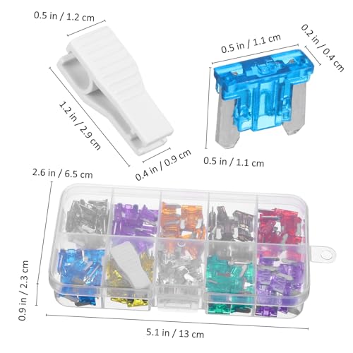 STOBAZA kit de fusibles automotrices 120 piezas con estuche de almacenamiento, surtido completo de mini fusibles para camión y bote para todo vehículo miniatura 3