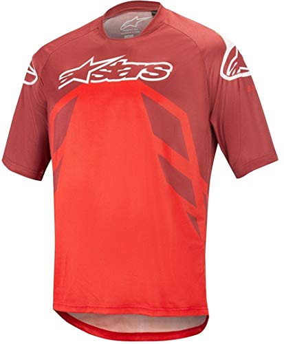 Alpinestars Men's Racer V2 ss Jersey, Burgundy Bright Red White, Large