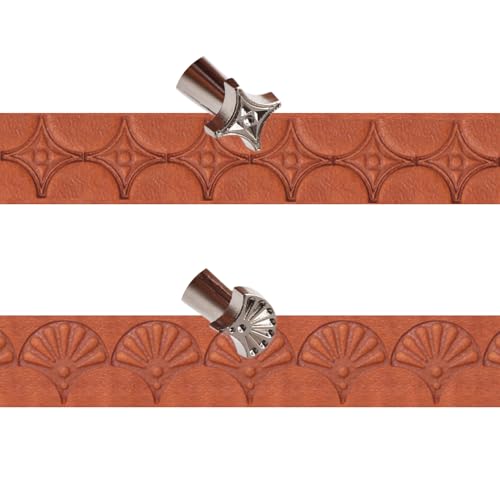 Leather Stamps 2 Pcs Professional Leather Border Stamping Tools for Craft Working(109+84-92)