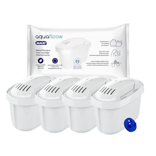 Aquafloow Wasserfilter Kartuschen – 4 Stück | Ersatz für Ersatz fur Dafi Unimax Aquaphor A5 Brita Maxtra+ Philips AWP212/10