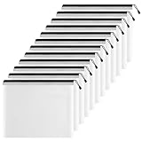 Pochette Document Zippée A6, 12PCS PVC Transparentes Document Dossier,Ranger Papiers petits Objets des Fournitures,Cosmétiques et Accessoires de Voyage etc(12PCS,Noir)
