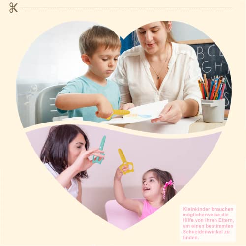 DealKits Kinder Papierschnitt Set, 2 PCs Kinder Sicherheit Schere + 48 Blatt Papier, Lustiges Papierschneid-Aktivitätsset Vorschule Kindergarten Kita Spaß DIY Lernspielzeug Pädagogisches Spielzeug