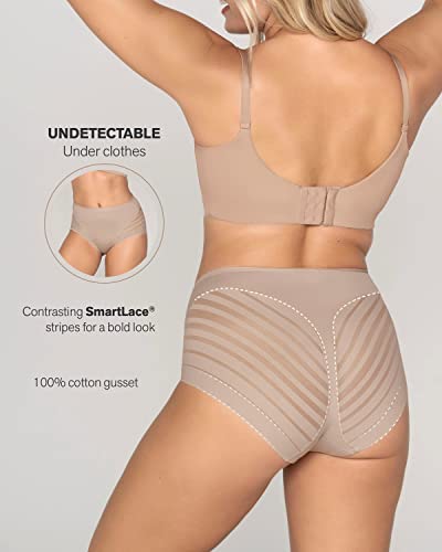 Leonisa Women's No Show Invisible Comfy Tummy Control Classic Panty, Nude, Large #TOP4