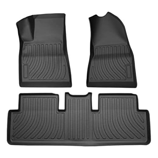 Tesla Model 3 COMPLETE SET (US BASED) Floor Mats Liners plus Frunk, Trunk, Cup Holder, Center Console and more in Black for Models All-Weather 4D Multi-Layer Chain Rolled Non Slip All Weather