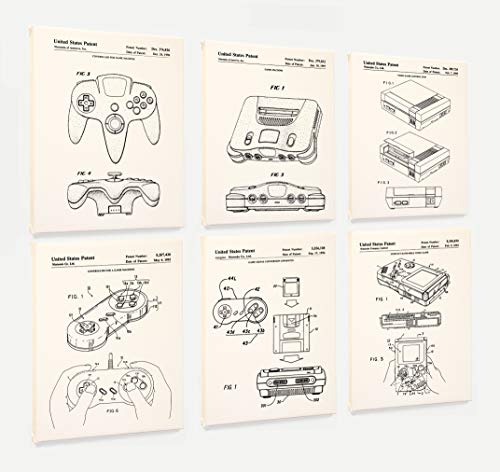 WUNDERKAMMER STUDIO Vintage Nintendo Patent Poster Prints - Video Game