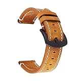 DSGVFNE Banda da orologio 20 mm 22 adatto for Samsung Gear S3 S2 Adatto for Galaxy 42/46mm Active Fit for Huawei Watch Bracciale Band 18mm(Lightbrown,22mm)