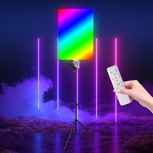 Image of GiftMax 19 inches Big RGB LED Video Panel Light Set for Photo Studio Photography & Video Light for YouTube Reels Instagram Setup (19 inch RGB Panel Light with Stand)