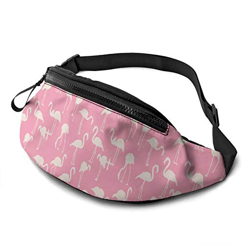 Flamingo-Muster, verstellbare Bauchtasche, Gürteltasche mit Kopfhörerloch für Sport, Training, Reisen, Laufen