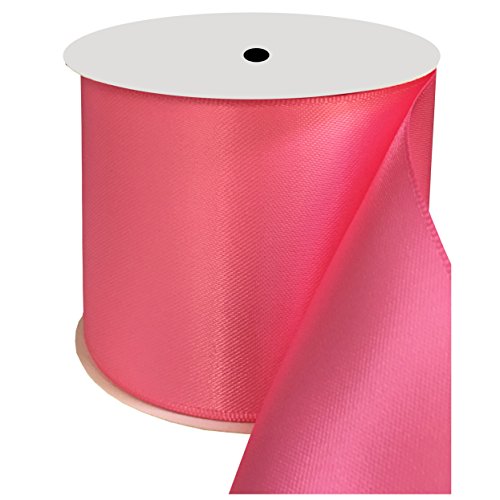 Duoqu 3 Inch Wide Double Face Satin Ribbon 10 Yards Roll Multiple Colors (Hot Pink) #TOP4