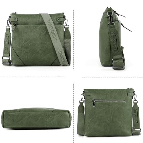 Image of TANTOMI Crossbody Bags for Women, PU Leather Hobo Purse Shoulder Handbags | Adjustable Wide Strap, Multi Pockets, Roomy, Lightweight, Versatile for Everyday or Travel