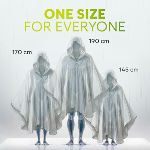 ZENO Rain Poncho Waterproof Adult - Festival Poncho - Waterproof, Disposable, Clear with Hood - Emergency Rain coat for Hiking, Cycling, Camping, Concert - Image 3