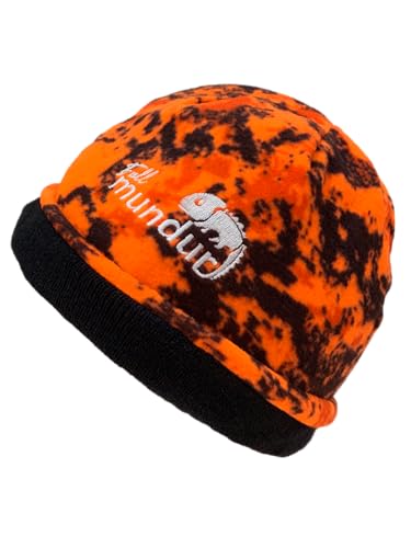 Full mundur Gorro de caza reversible, gorro de punto, camuflaje naranja negro, gorro de visibilidad, gorro reversible Blaze Orange para caza a presión, Digital Orange Camo / Black, L - imagen 2