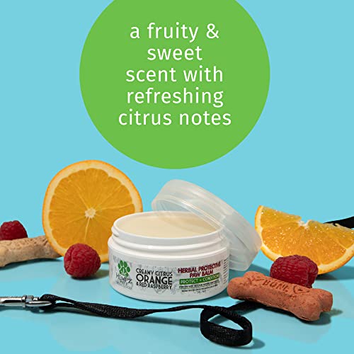 Image of Hempz Petz Dog Paw Balm, Creamy Citrus Orange & Red Raspberry Herbal Protective Balm, 2 oz.