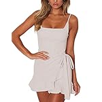 Relipop-Womens-Dress-Spaghetti-Strap-Waist-Tie-Knot-Wrap-Front-Ruffle-Hem-Short-Dress