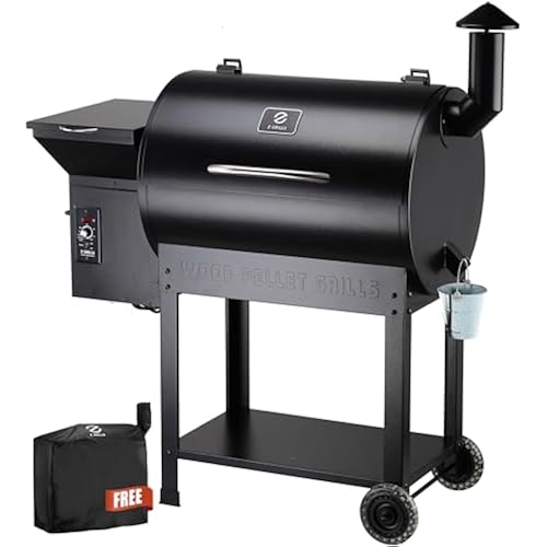 Z GRILLS 2026 Upgrade 8-in-1 BBQ Pellet Grill & Smoker, 697 sq in Cooking Area, PID Auto Temperature Control, 28 lbs Hopper Capacity, Outdoor Grill, Black (Grill Cover Included)