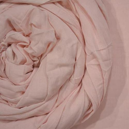 Image of Plain Mulmul Soft Cotton Fabric | Lightweight Breathable Mulmul Cloth | Super Quality Natural Cotton Fabric for Kurta, Dress, Dupatta, Lining & Craft Use (English Rose, 2.5 Meters)