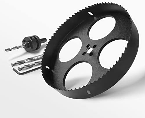 8-1/4 Inch Hole Saw with 1/2" Hex Shank Quick Change Arbor, JTemgle Bi-Metal Hole Saw Heavy Duty Hole Cutting Tool for Cornhole Boards, Recessed Lights, Wood, Plastic, Drywall & Soft Metal