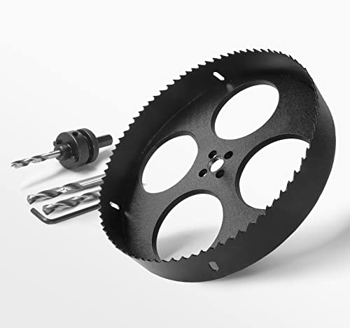 8-1/4 Inch Hole Saw With 1/2" Hex Shank Quick Change Arbor, Jtemgle Bi-Metal Hole Saw Heavy Duty Hole Cutting Tool For Cornhole Boards, Recessed Lights, Wood, Plastic, Drywall & Soft Metal #TOP2
