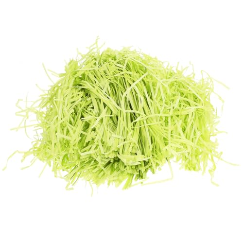 FUNOMOCYA Natural Raffia Grass Shredded Crinkle Paper Filler for Boxes, 500g Dark Evergreen Packing Box Stuffing for Basket Decoration and Packaging