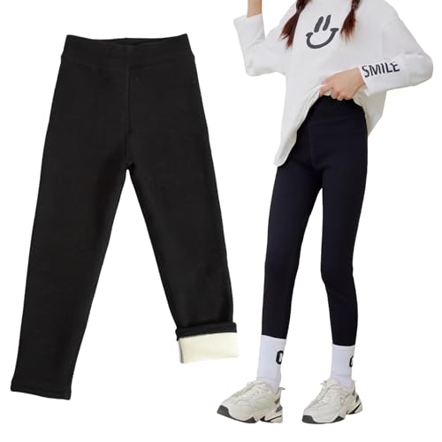 Toddler Girls Winter Warm Leggings Fleece Lined Cotton Thick Tights Kids Pants Designed for 40-65℉ Weather