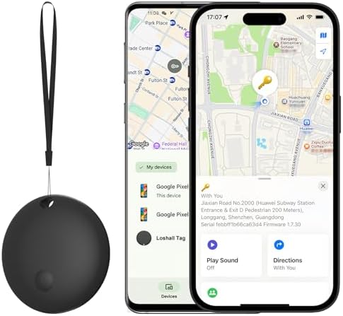 Bluetooth Tracker for iOS or Android - Dual System Key Finder/Backpack Tracking Tag/Item Locator/Luggage Smart Tag/Pet Tracker, Compatible with Apple Find My or Google Find Hub,IP67 Waterproof