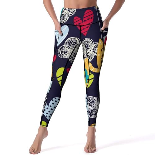 Legging de Sport Nuages d'amour S Pantalon de Yoga Taille Haute Confortable pour Gym et Jogging