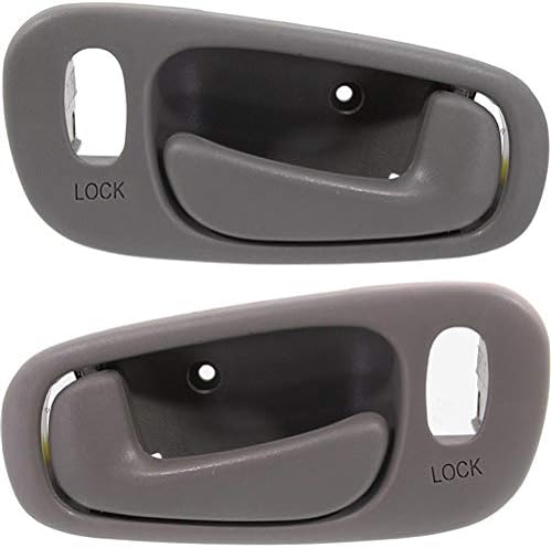 A-Premium Front Left Driver Side Interior Door Handle - Beige Power Lock Replacement For 1998-2002 Toyota Corolla & Chevrolet Prizm