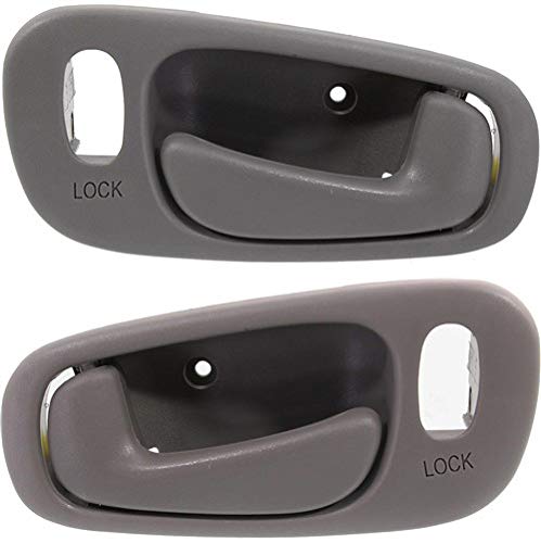 Evan-Fischer Interior Door Handles compatible with Set of 2 Front or Rear Left and Right Side Plastic Gray W/door lock hole