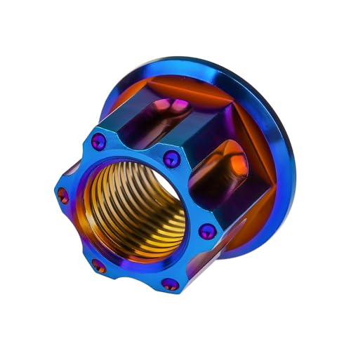 Image of Titanium M6 M8 M10 M12 M14 M16 Flange Bolt Nut Bicycle Motorcycle Rear Axle Car Modification Accessories Pack of 6 (M12 Pitch 1.25mm, Fire Blue)