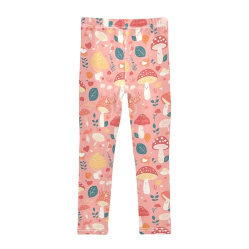 KLL Seamless Design Safari Mushroom Little Girls Athletic Leggings Stretch Full Length Workout Pants Exercise2