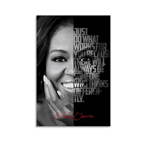 TMWHONG Póster de Michelle Obama con cita inspiradora, lienzo para pared, impresión motivacional, pintura para oficina, hogar, decoración de pared, 20 x 30 cm