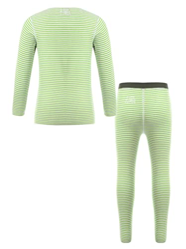 Hansber Boys Girls Thermal Underwear Set Kids Long Johns Striped Compression Base Layer Tops with Bottom2