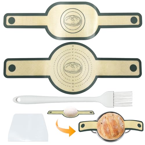 LXBCTOP 2 Piezas Alfombrilla De Silicona Holandesa Para Horno, Accesorios Para Hornear Pan, Reutilizablecon Para Hornear Pan, Reutilizable De Mango Largo Para Pan, Banetones Para Pan, Panera
