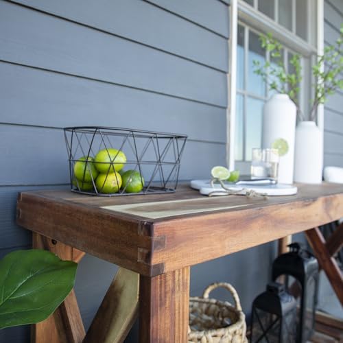 Backyard Discovery 48" Acacia Wood Farmhouse Narrow Console Table with Lower Slat Storage Shelf, Water-Resistant Design for Patio, Deck, Entryway, Living Room, Sofa Table, Indoor or Outdoor Use - image 5