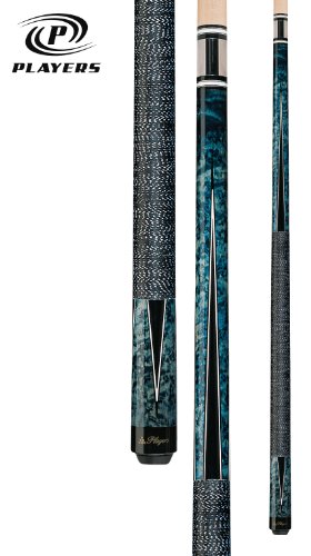 Players Crimson Super Birds-Eye Maple with Black and White Points Cue, 20 oz, Cobalt