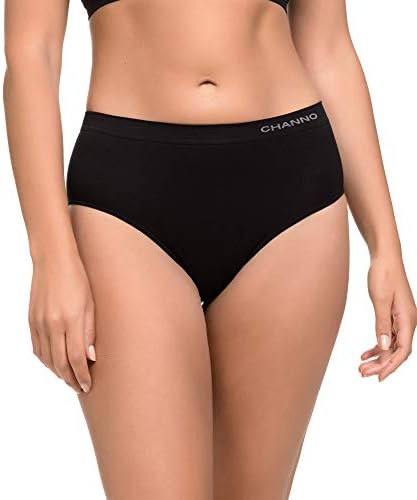 Channo Klassieke basic slipje voor dames, van lycra, naadloos, onzichtbaar, midi-effect, effen, 6 stuks