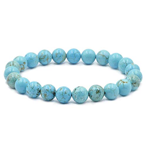 Forziani 10Mm Turquoise Beaded Bracelet For Men - Strength And Protection - High Quality Stretch Blue Gemstone Beads Mens Bracelet Size Large - Made In Usa #TOP2