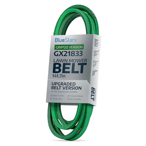 Image of [Upgraded Grip120] BlueStars GX21833 Mower Deck Belt 1 /2 inch x 141.7 inch | Fits 48 inch Deck JDeere 145 D140 D150 D155 D160 L120 L130 LA130 LA140 LA145 LA155 LA165 Z200 Z255 Z300 Z355E GX20571 Aramid Cord