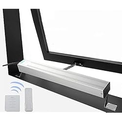 Aocet Abridor de Ventana Eléctrico Actuador Motor de Cadena para Ventanas 24V CC Accionador Motorizado Automático para Ventanas Tragaluces, Carrera 300-1000mm (Tamaño : 30cm+Controller)