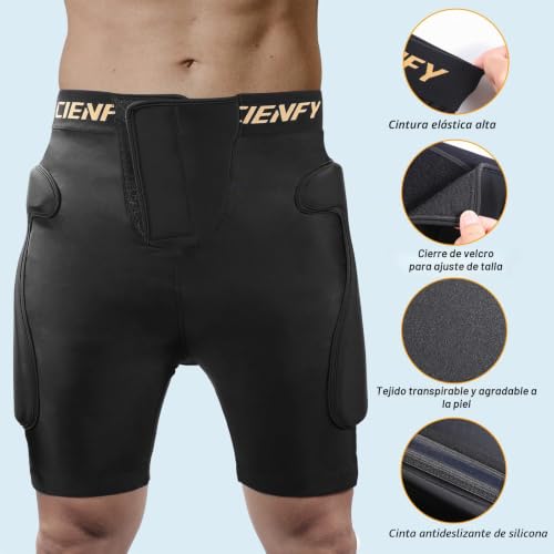 Pantalones protectores de cadera para patinaje y snowboard con EVA 3D 5
