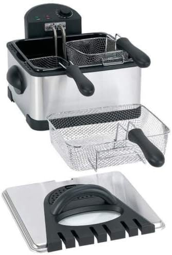 4qt Electric Deep Fryer Double Dual Twin Cooker Large Home 3 Frying Baskets NEW